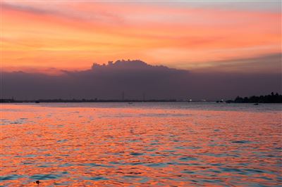 Mekong bei Sonnenuntergang
